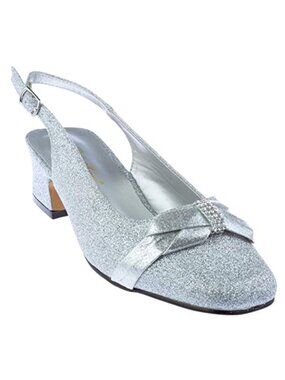 Wide Width Block Heel Sandals Square Toe Slingback Buckle Dress Shoes